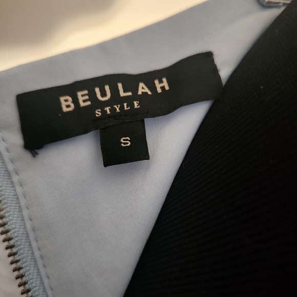 Beulah Style off shoulder bustier puff sleeve blue peplum top Size Small - Picture 14 of 16